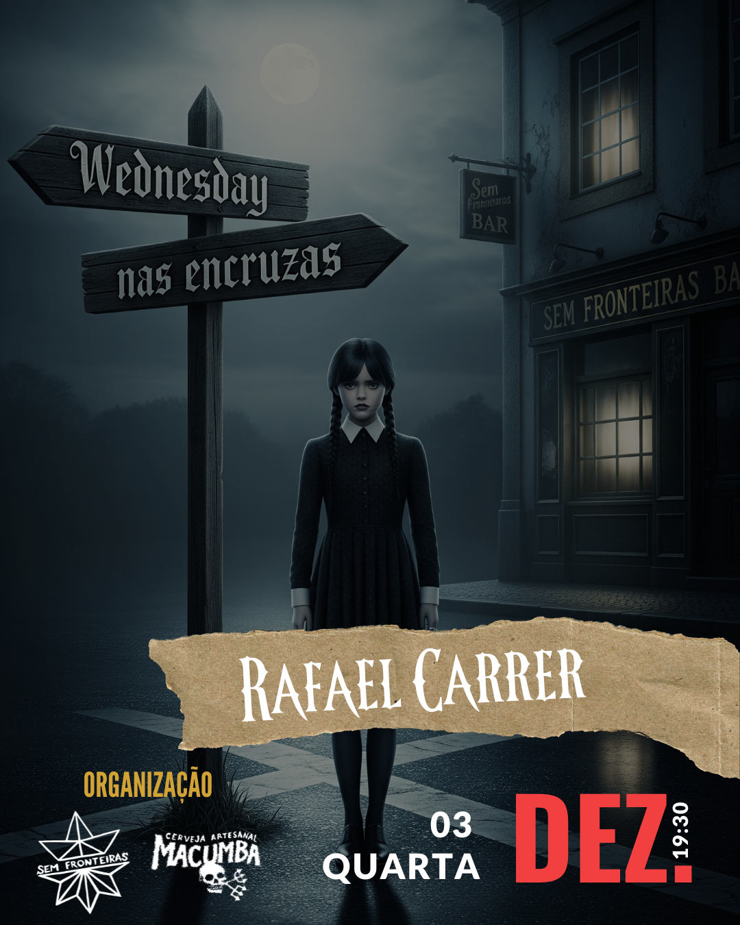 Rafael Carrer no Wednesday nas encruzas.